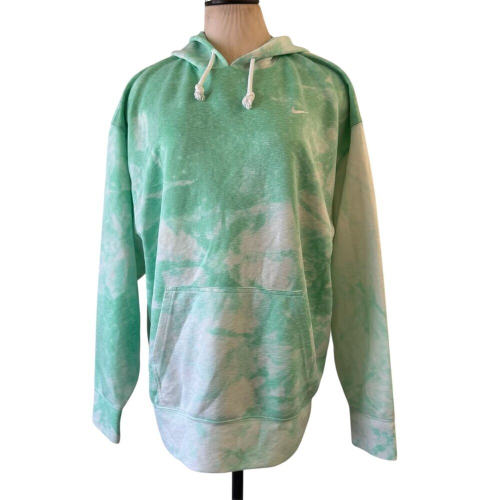 Nike NSW Tie Dye Pullover Hoodie green white size M